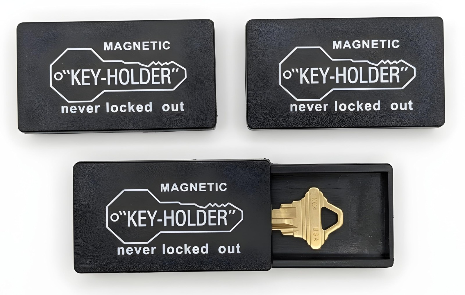 Hide A Key Magnetic Key Holder (3 Pack) – Under Car Key Hider with Strong Mag...