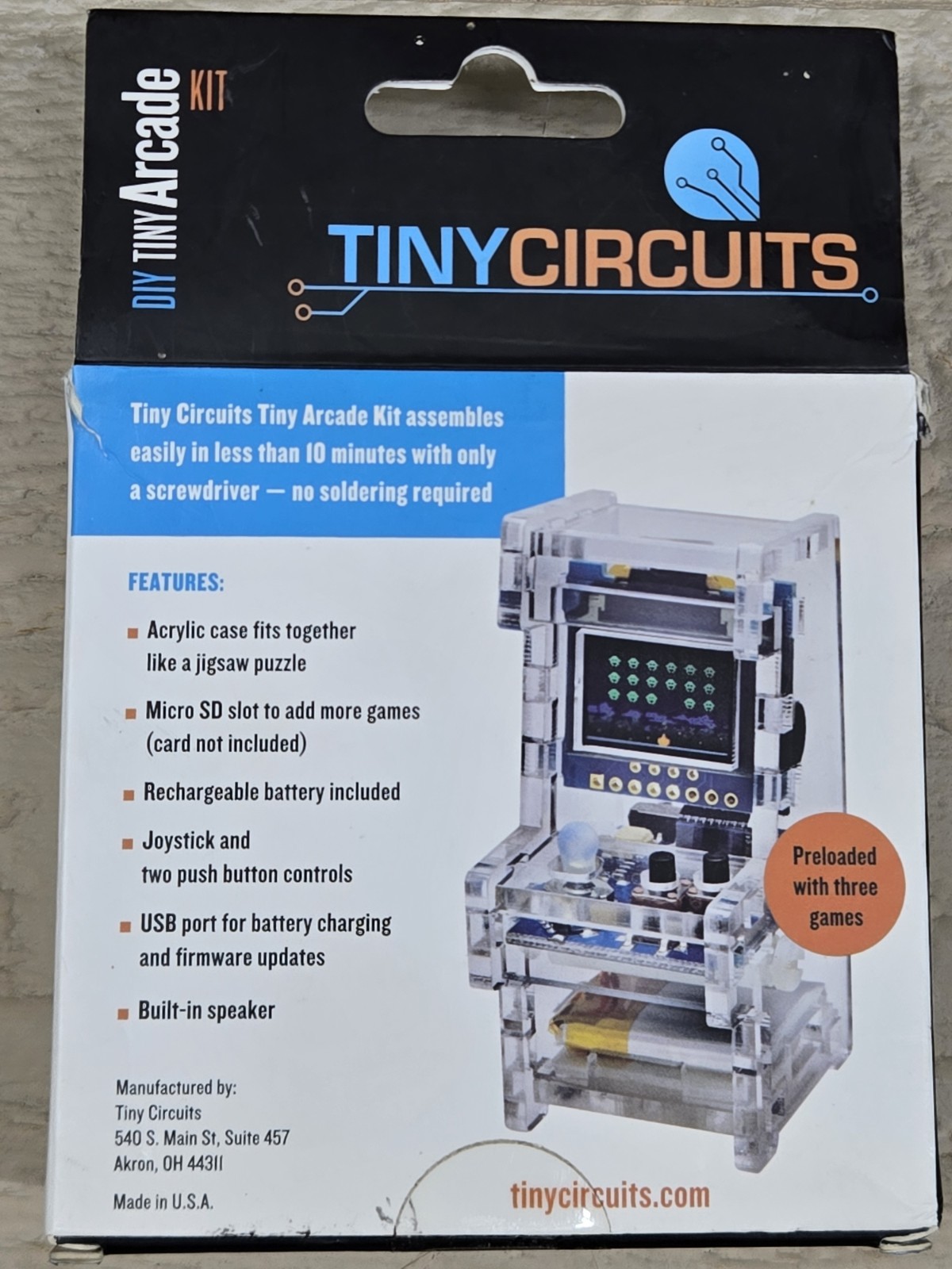 TinyCircuit Tiny Arcade DIY Kit NEW