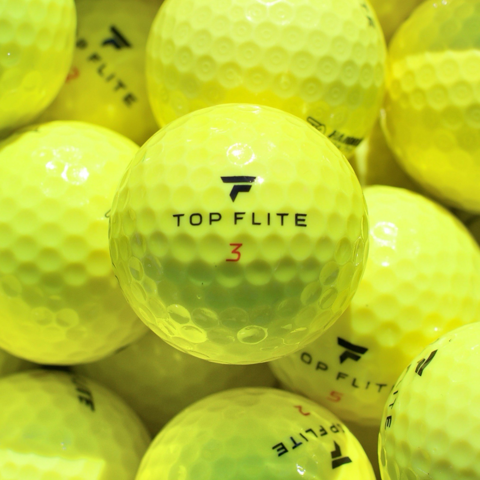50 Top Flite Yellow Used Golf Balls Near Mint 5A / 4A Quality - FREE SHIPPING