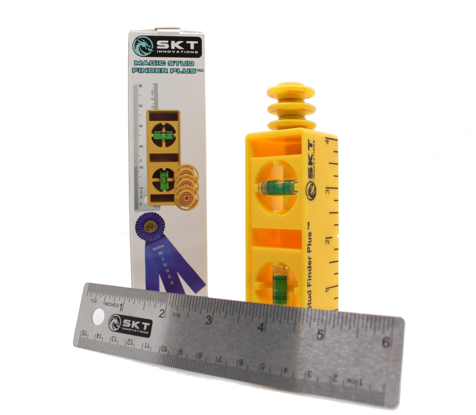 Magic Stud Finder Plus – 3-in-1 Magnetic Stud Finder with Level & Ruler, Extr...