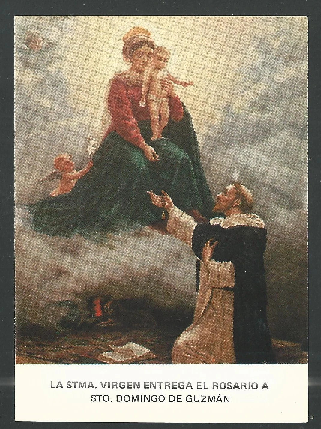 Holy card de la Virgin del Rosario santino image pieuses estampa