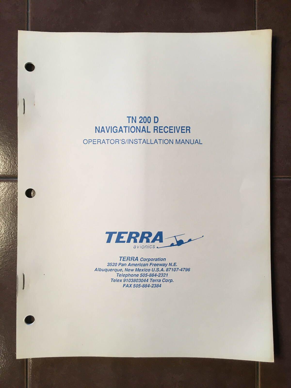 Terra TN-200D Nav Install manual
