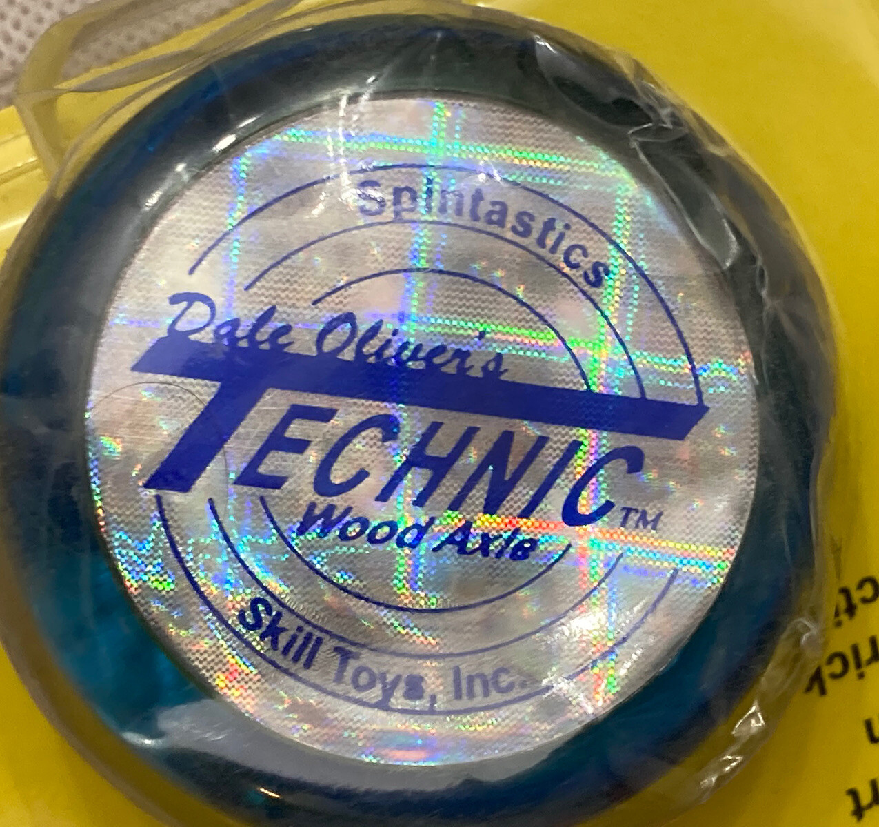 Vintage Original Spintastics Rare Blue Technic Wood Axle Yo-Yo NOS