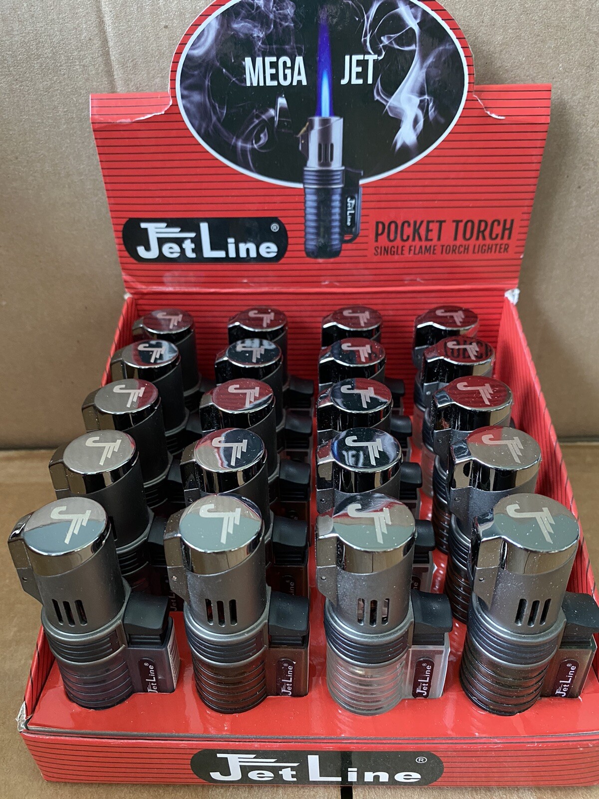 Jetline Pocket Torch Mega Jet Single Flame - Orange - New