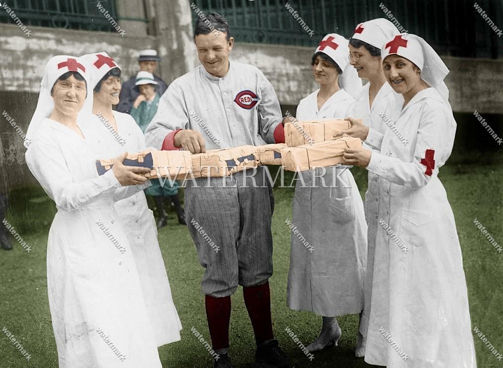 DT392 Christy Mathewson Reds - Red Cross Ladies 8x10 11x14 16x20 Colorized Photo