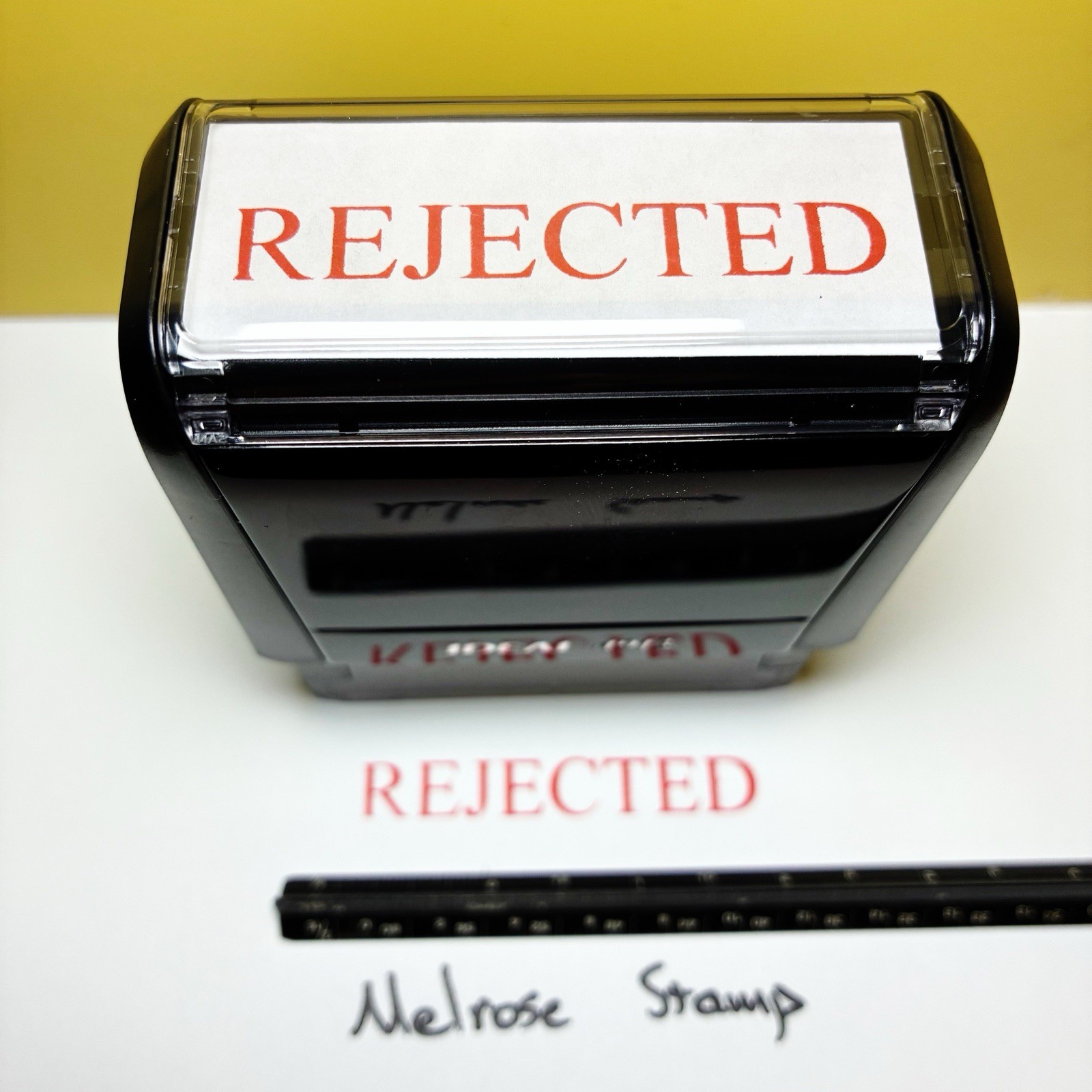 Rejected Rubber Stamp Red Ink Self Inking Ideal 4913