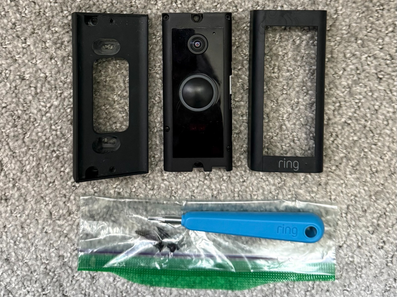 ~Ring Video Doorbell Wired 5AT3T5 Black w/ Corner Kit Mount Screws Tool Tested~