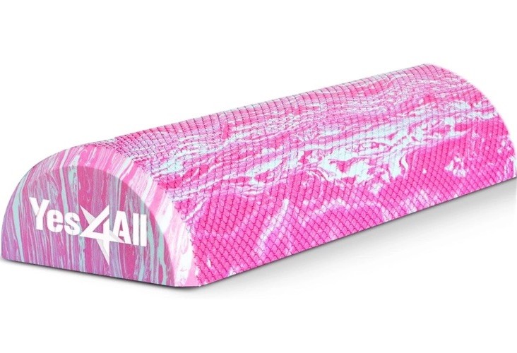 New Yes4All Medium Density EVA Foam Roller 12 Inch Unicorn Marble Pink Yoga Back