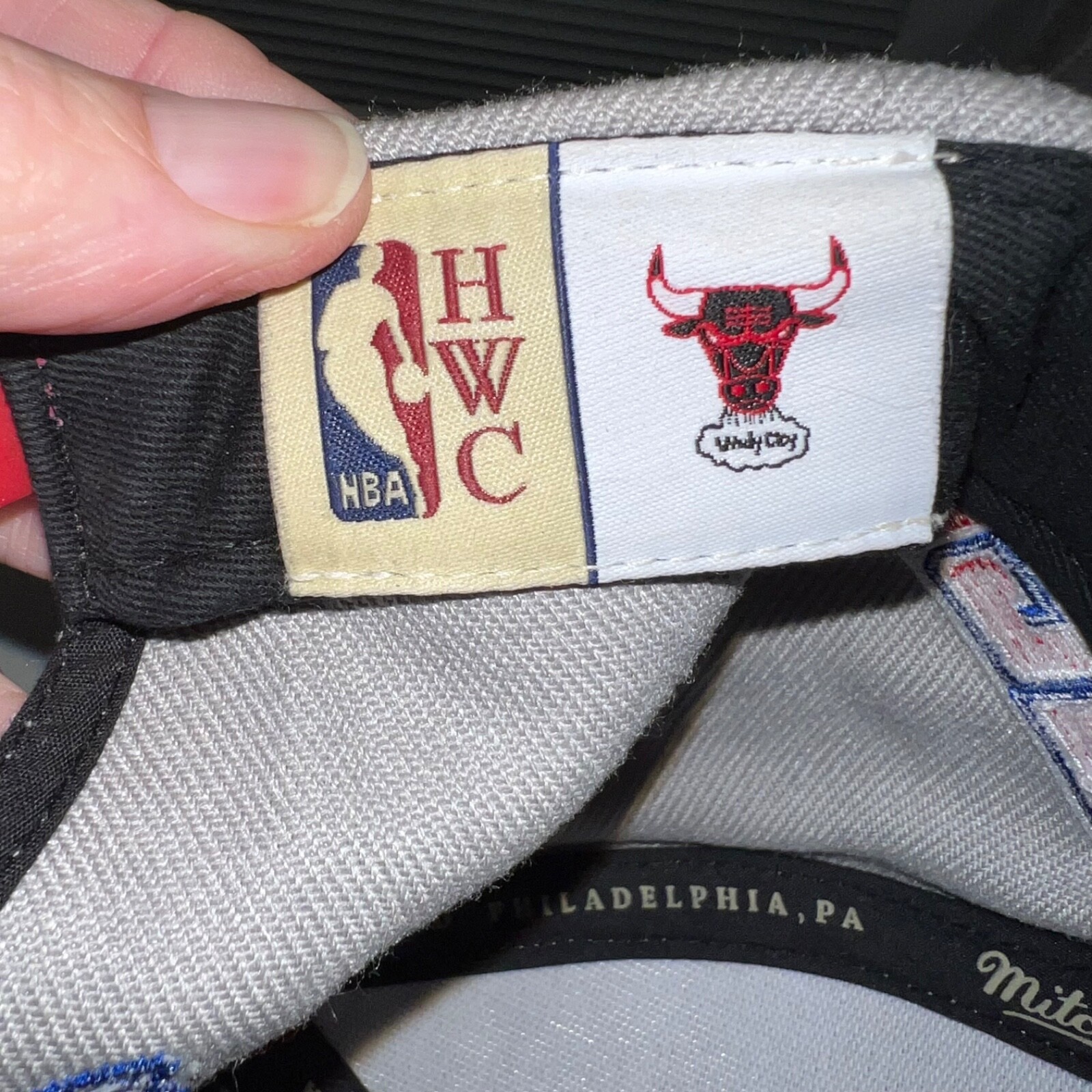 Windy City Bulls NBA 35th Anniversary Mitchell and Ness Brand Hat Cap Hook Loop