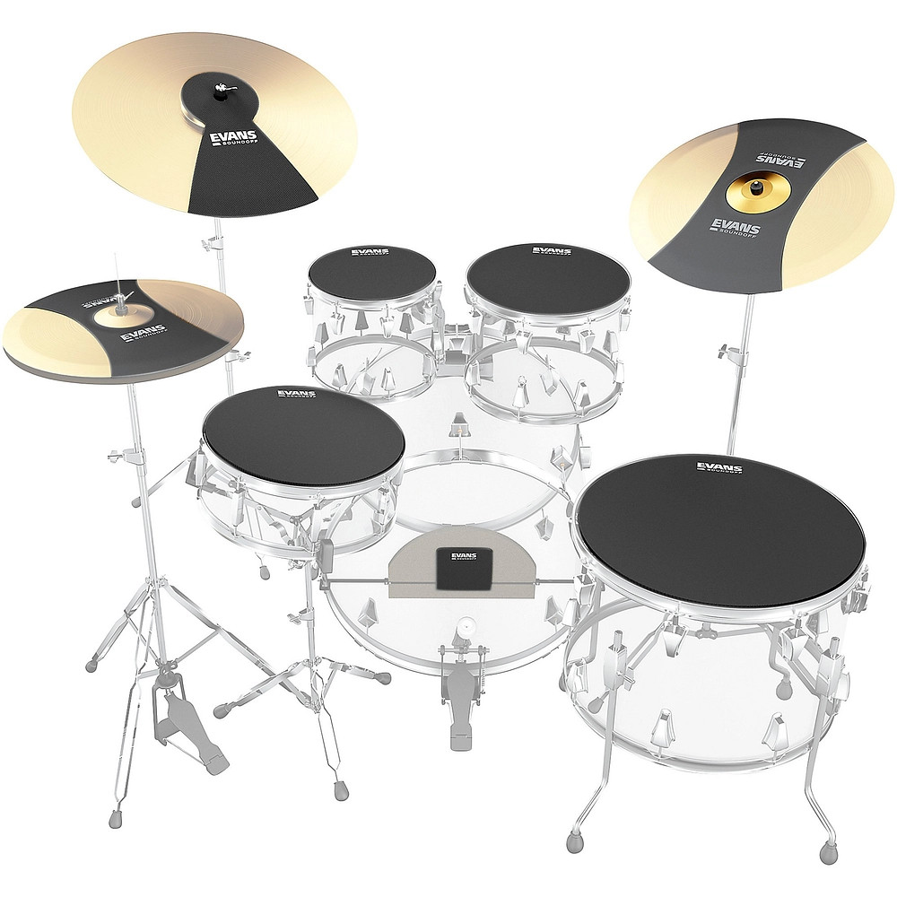 Evans SoundOff Drum Mutes Box Set, Rock 10,12,14,16,22 in.,hihat,and cymbal