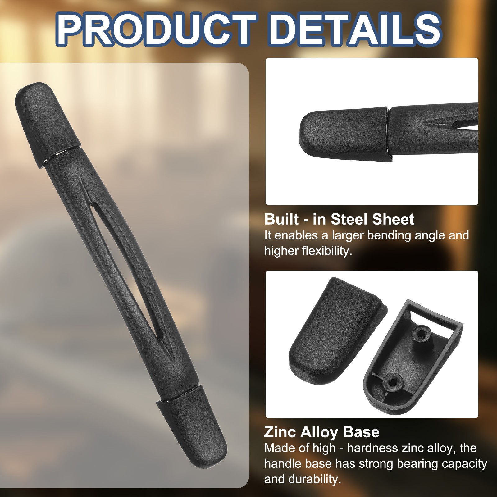 Luggage Handle 7.68" x 0.98" (L x W) Plastic Pull Handle Grip Replacement Black
