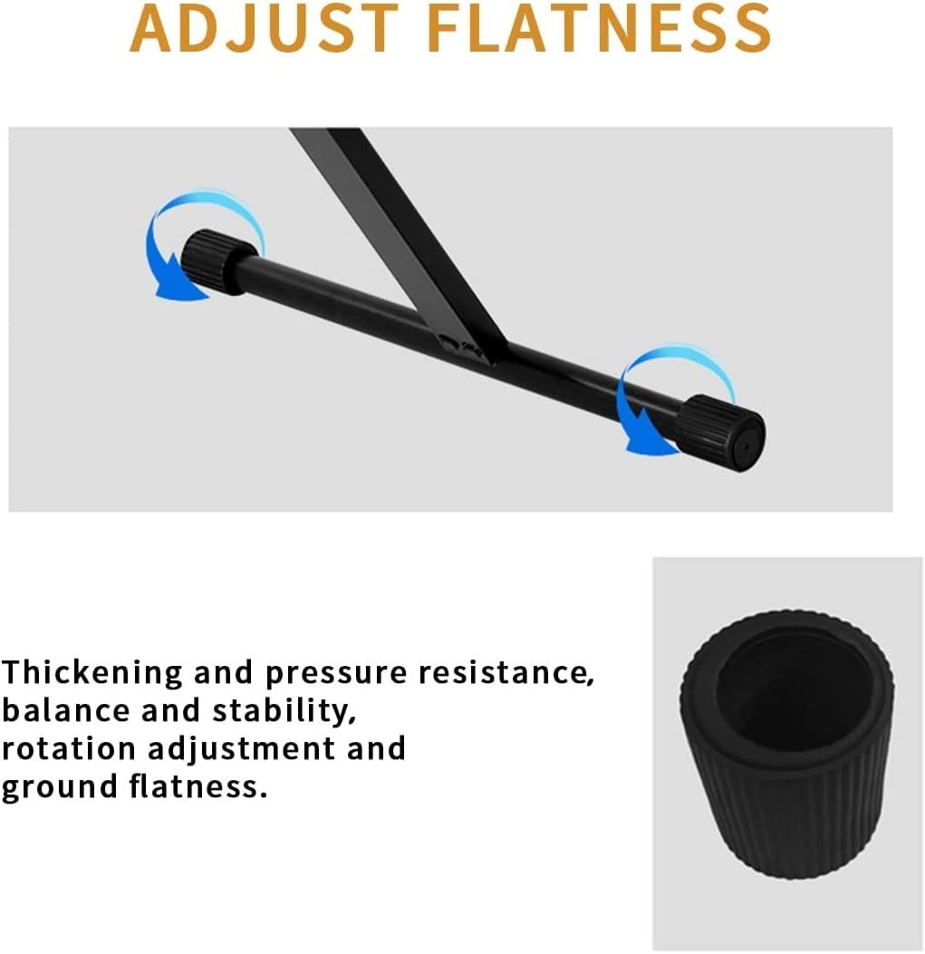 AODSK Single X Black Keyboard Stand Adjustable Height Width w/ Locking Straps