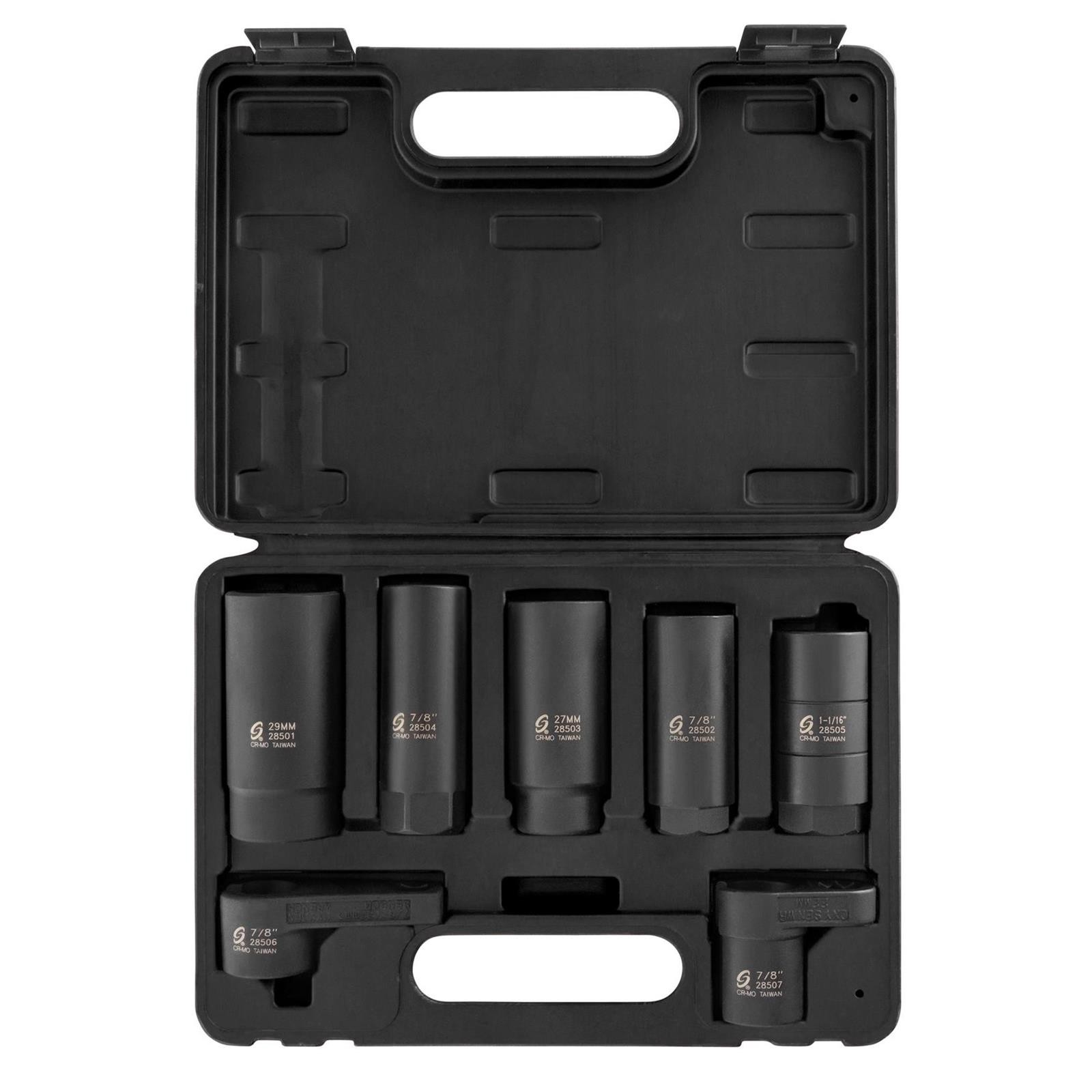 Sunex Oxygen Sensor Sockets Chromoly Black Oxide Set of 7