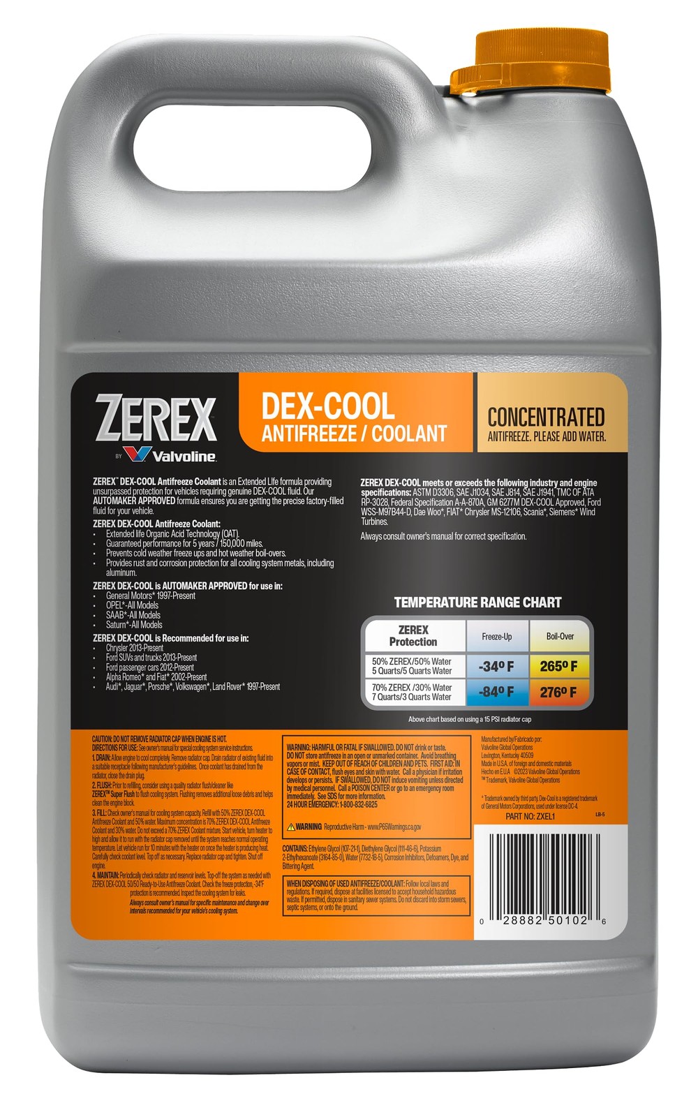 DexCool Antifreeze Coolant Concentrate 1 Gallon for Optimal Engine Protection