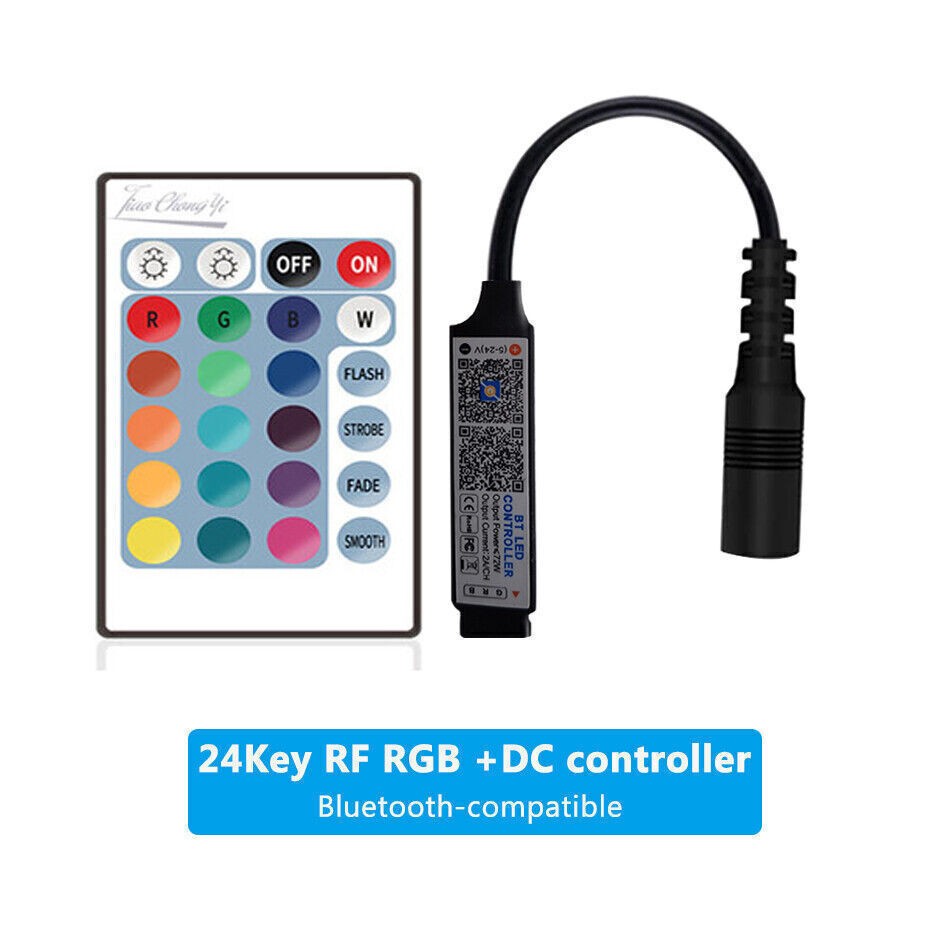 RGB Controller Bluetooth-compatible Music Smart APP Remote 24Key For RGB strip
