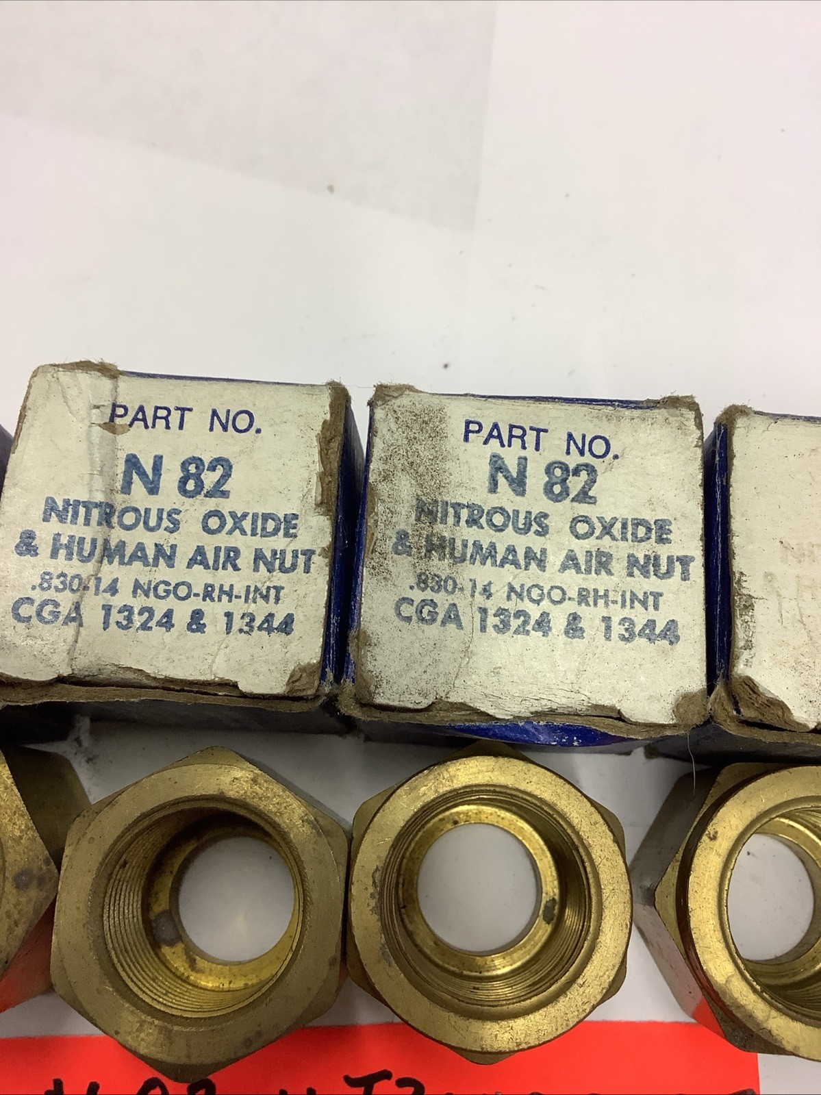 N82 Nitrous Oxide Weld Fitting Brass Nuts,CGA 1324/1344 Right handed 4045-31