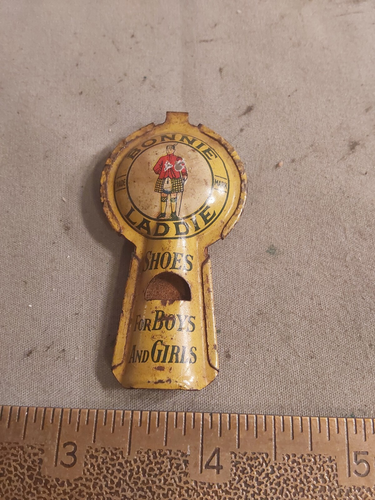 Bonnie Laddie Shoes Tin Trademark Whistle
