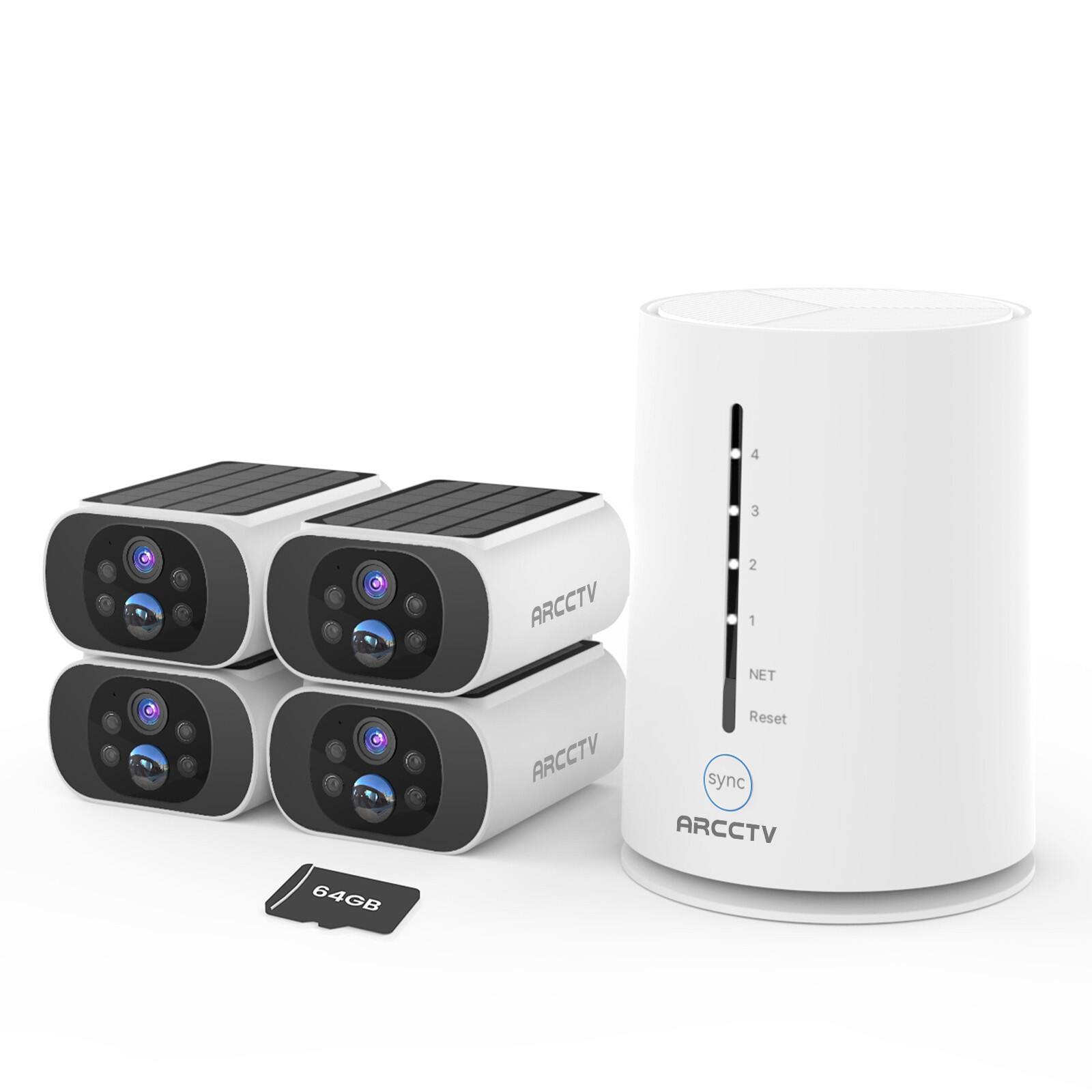 ARCCTV 4MP Solar Battery Powered Security Camera System WiFi Wireless Outdoor IR