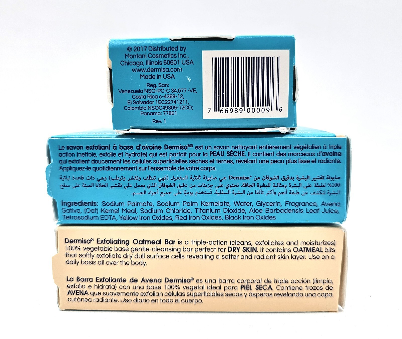 Dermisa Oatmeal Soap. Natural Skin Exfoliating & Moisturizing, 3Oz 3 PACK.