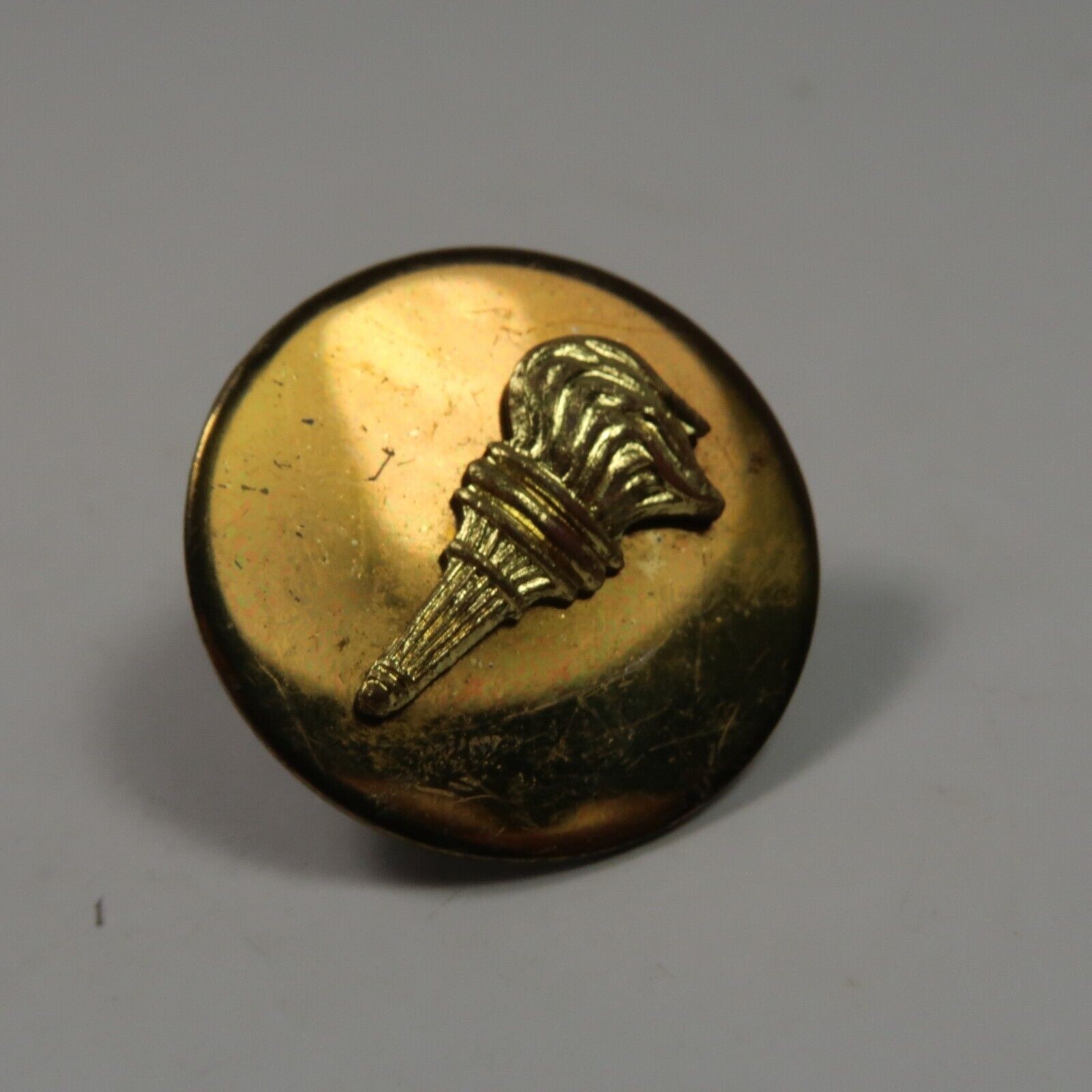 US Military ROTC Torch Brass Disc Screwback