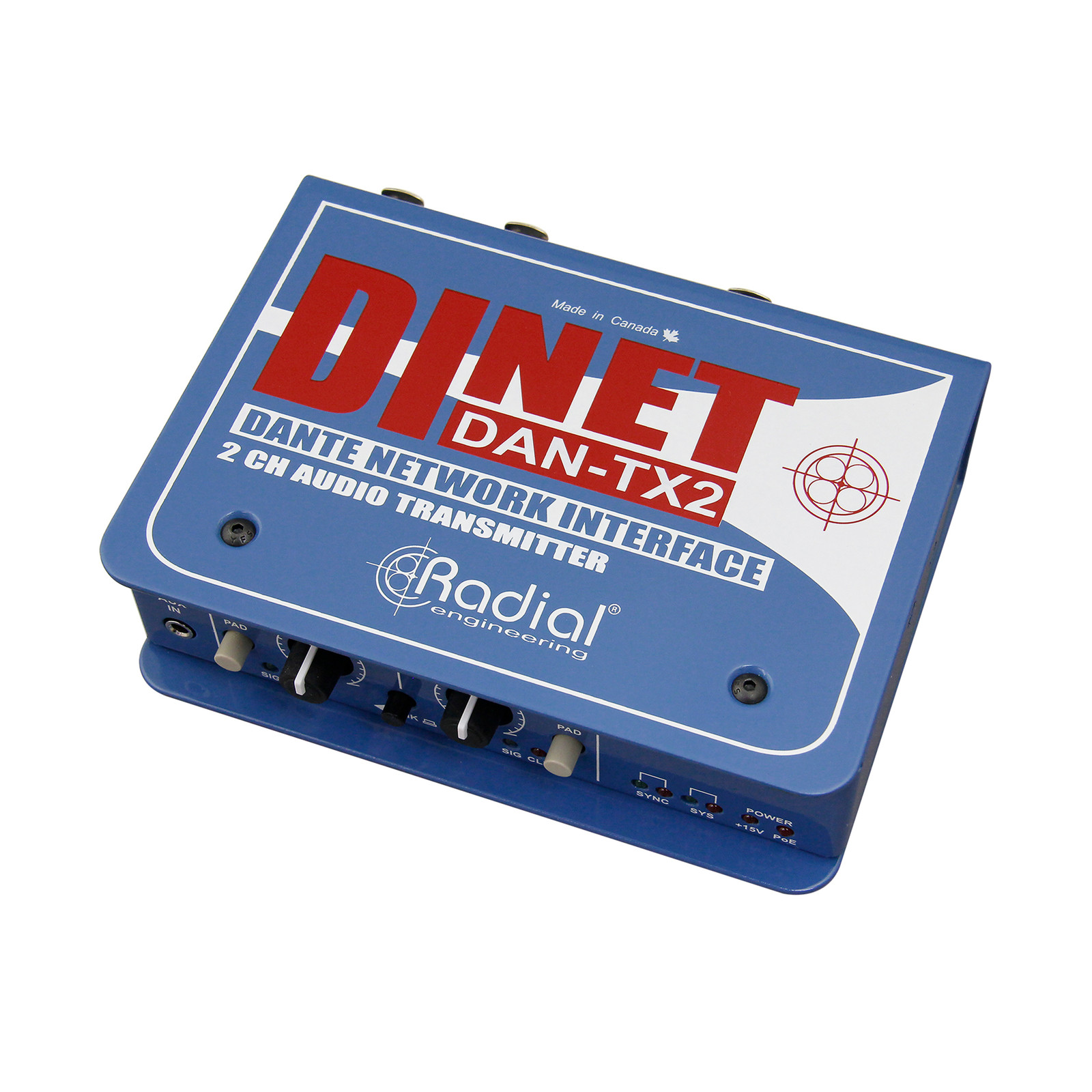 Radial DiNet DAN-TX2 Dante Stereo Network Transmitter