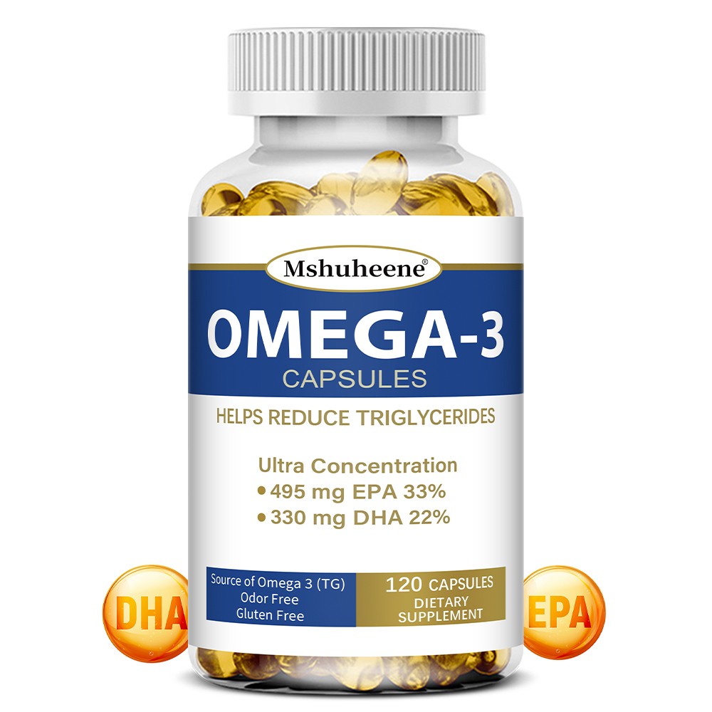 Omega-3 fish oil 825mg Supports Heart Health Gluten Free NON-GMO 120 Capsules