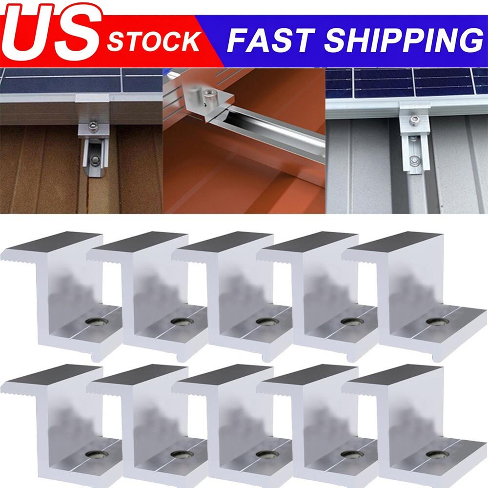 10X Solar Panel End Clamp Aluminum Z Brackets for Solar Panel Mounting Bracket#