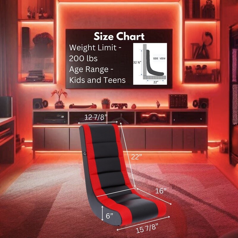 Ergonomic Floor Gaming Chair Kids & Teens Lightweight Portable Video Rocker New