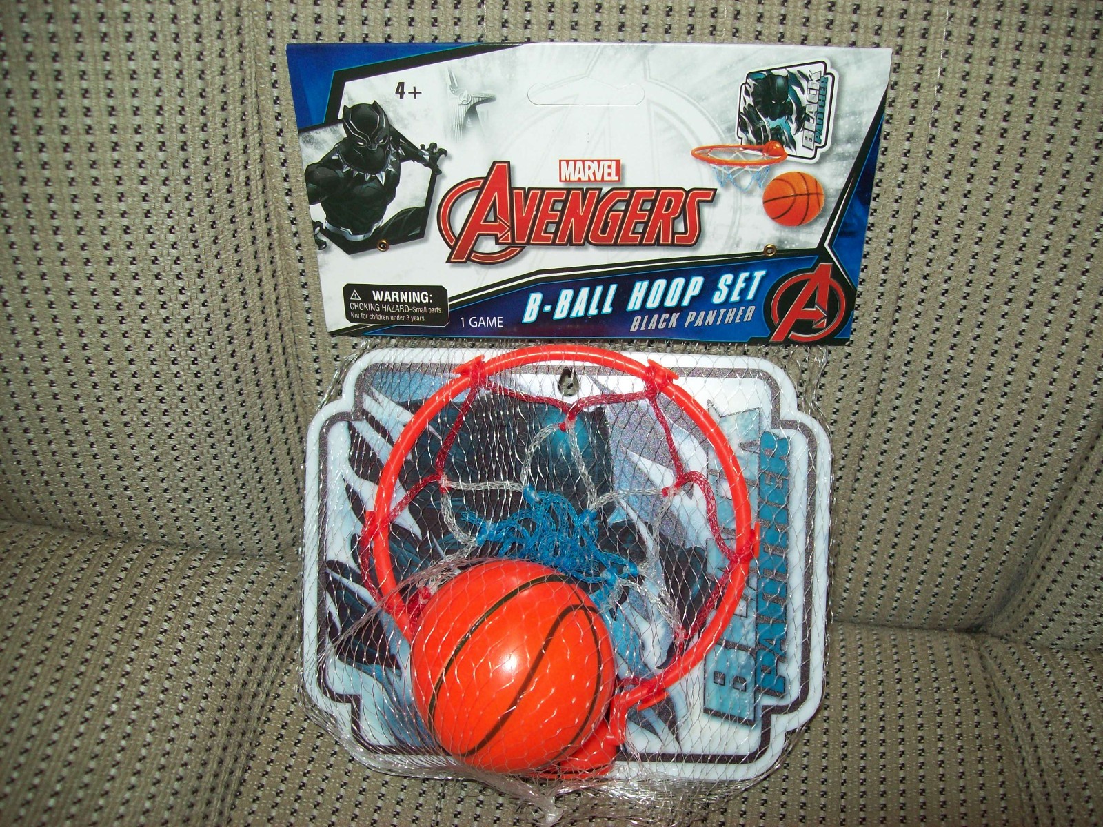 Black Panther B-Ball Hoop Set, 6.5" x 5" Plastic Black Panther Design Backboard