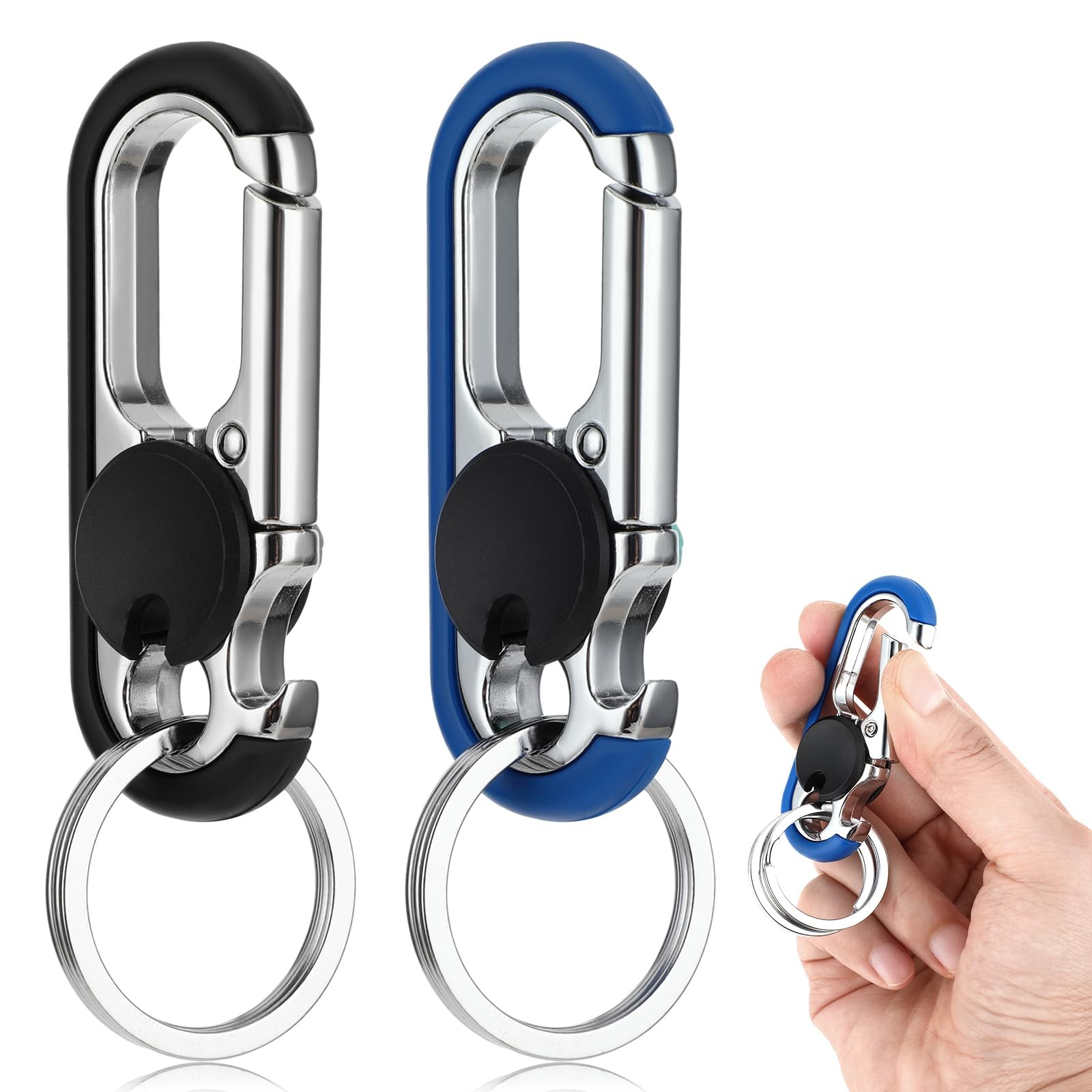 2 llaveros para hombre, llaveros antipérdida para llaves de coche,