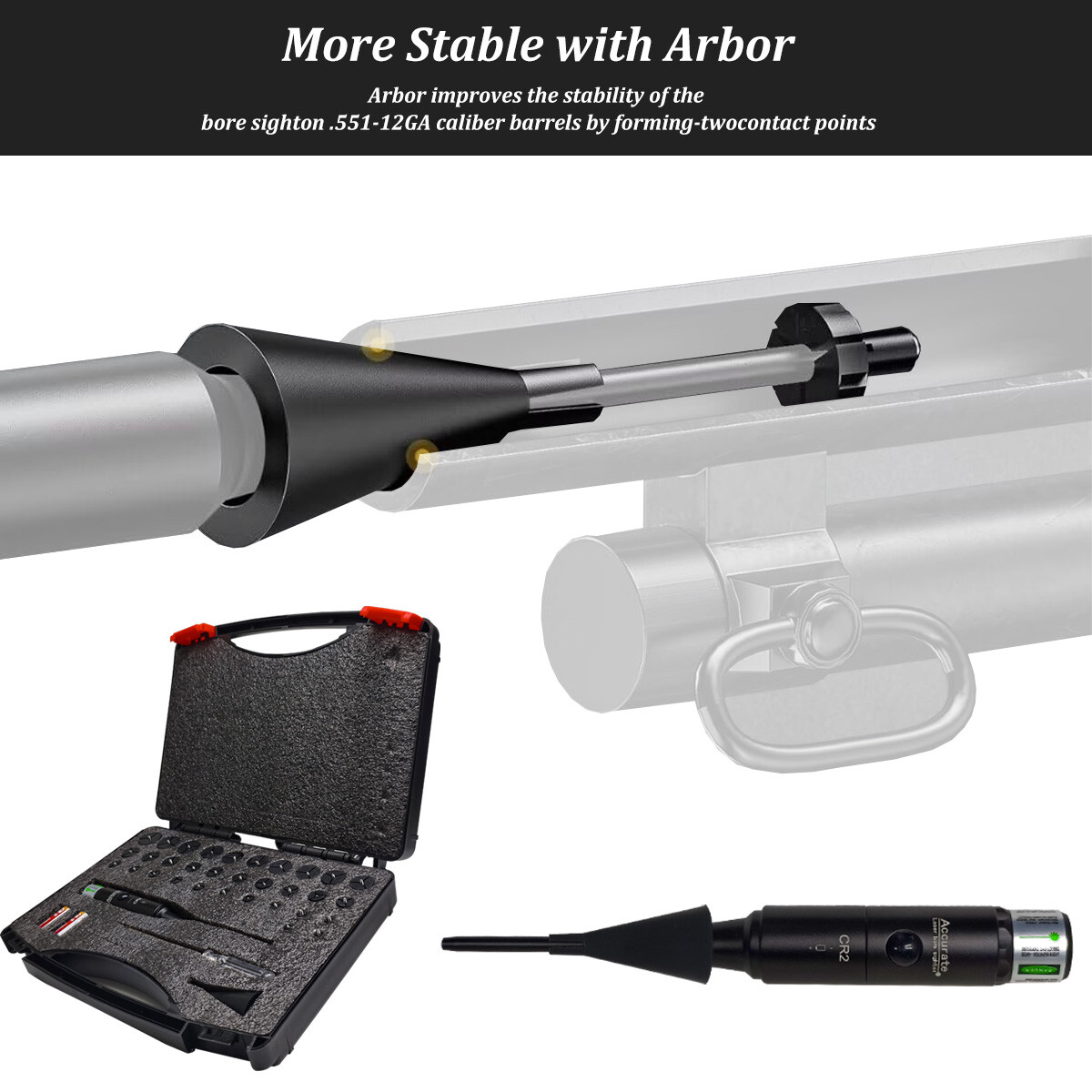 Professional Green Laser Bore Sight Kit Multiple Caliber Upgraded Bore Sighter