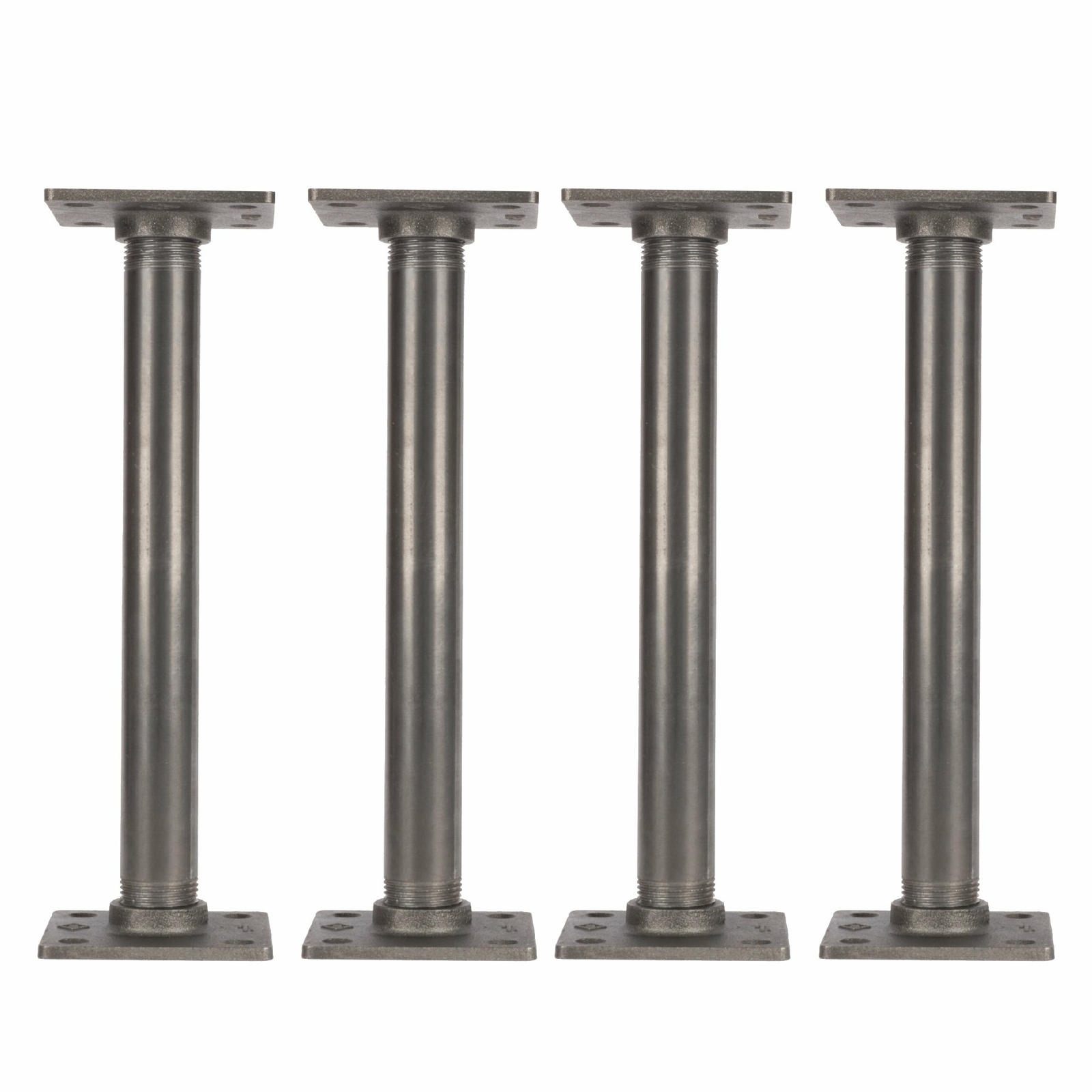 1 in. x 12 in. Square Flange Pipe Table Legs - 4 Pack