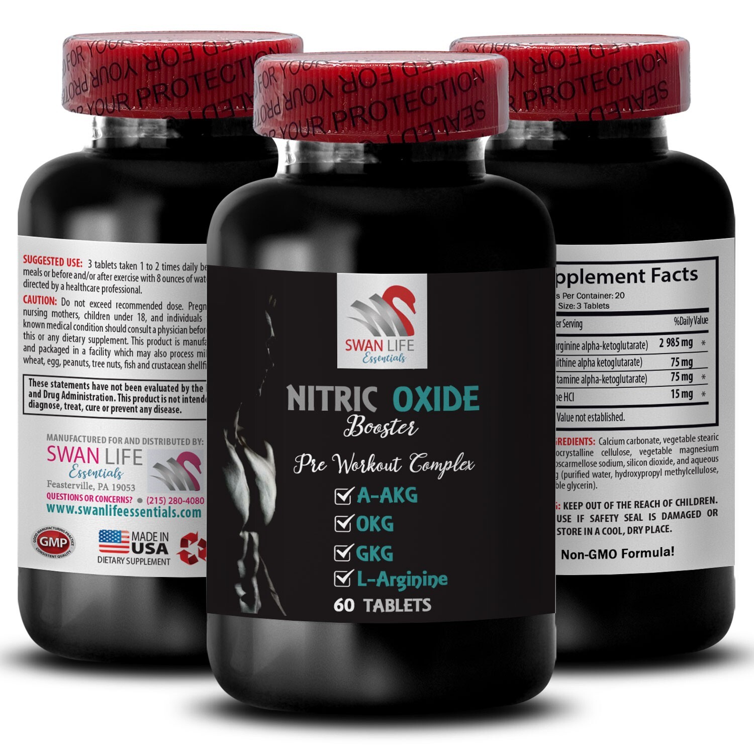 Nitric Drive - NITRIC OXIDE BOOSTER - Stamina Charge 2 Bottles 120 Tablets