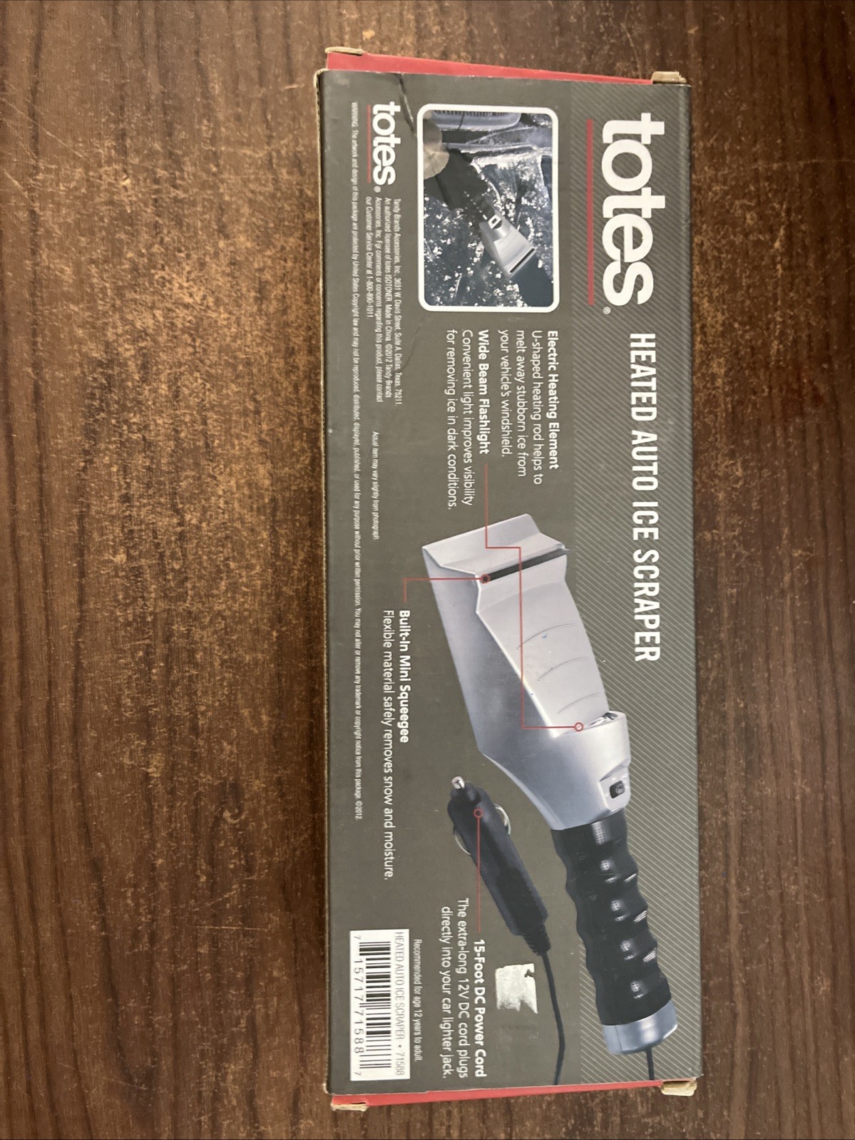 TOTES Heated Auto Car Window Ice Snow Scraper with Built-in Flashlight Open Box