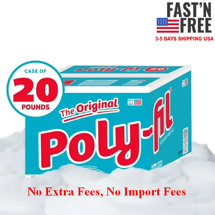 Poly-Fil® Premium Polyester Fiber Fill by Fairfield, 20 Pound Box, NEW Free ship