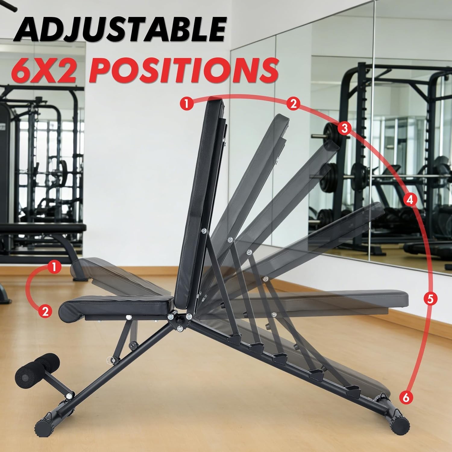 Adjustable Weight Bench Foldable Workout Bench Home Gym Full Body Strength Train