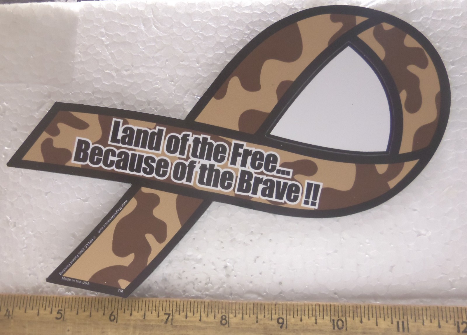 "Land of the Free..." Desert Camo Magnetic Ribbon