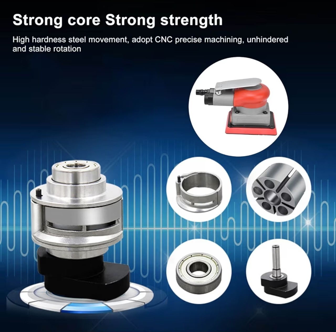 Powerful Square Air Sander for Wood & Stone - Fast & Efficient
