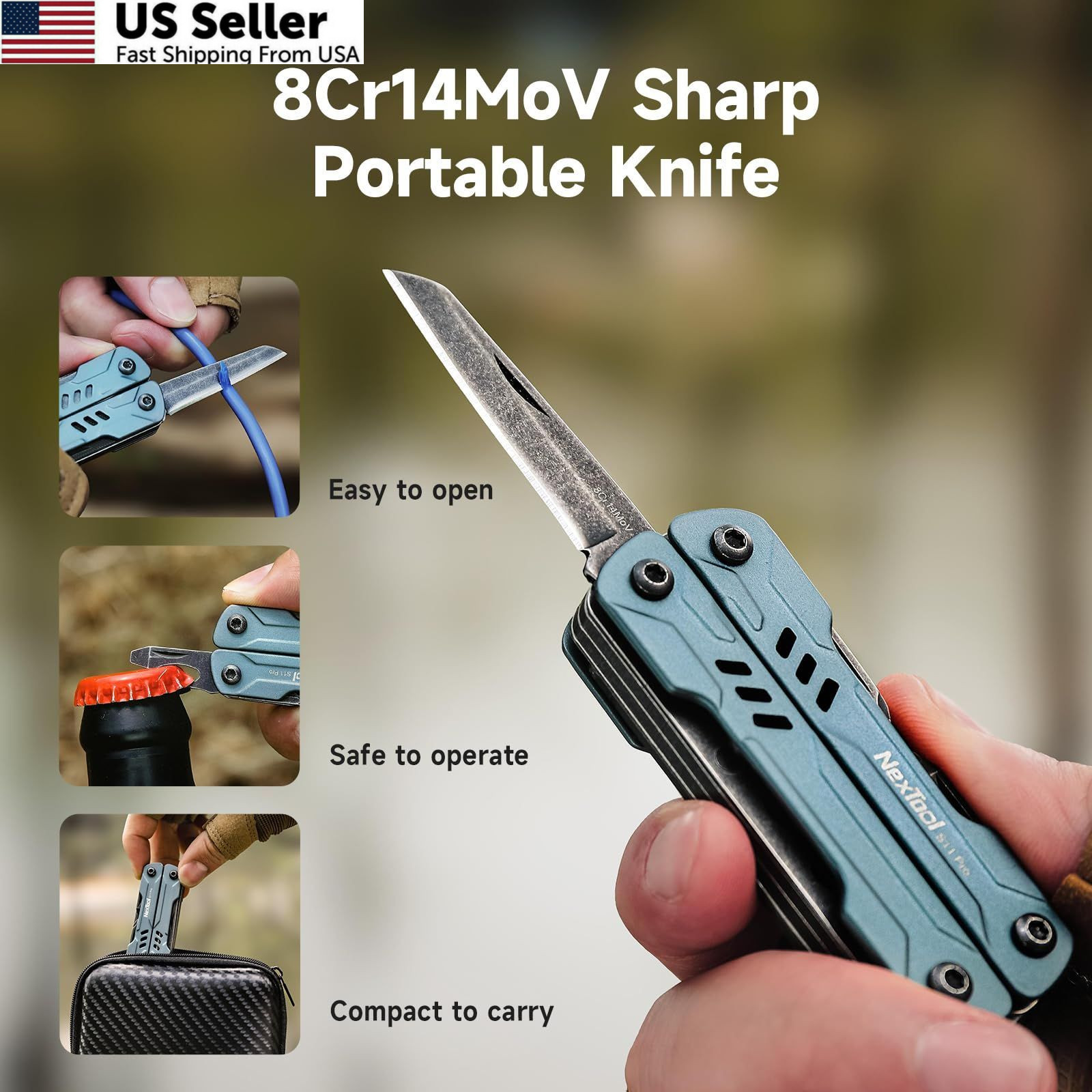NexTool Mini Sailor S11 Pro Keychain Multitool - Compact Small,