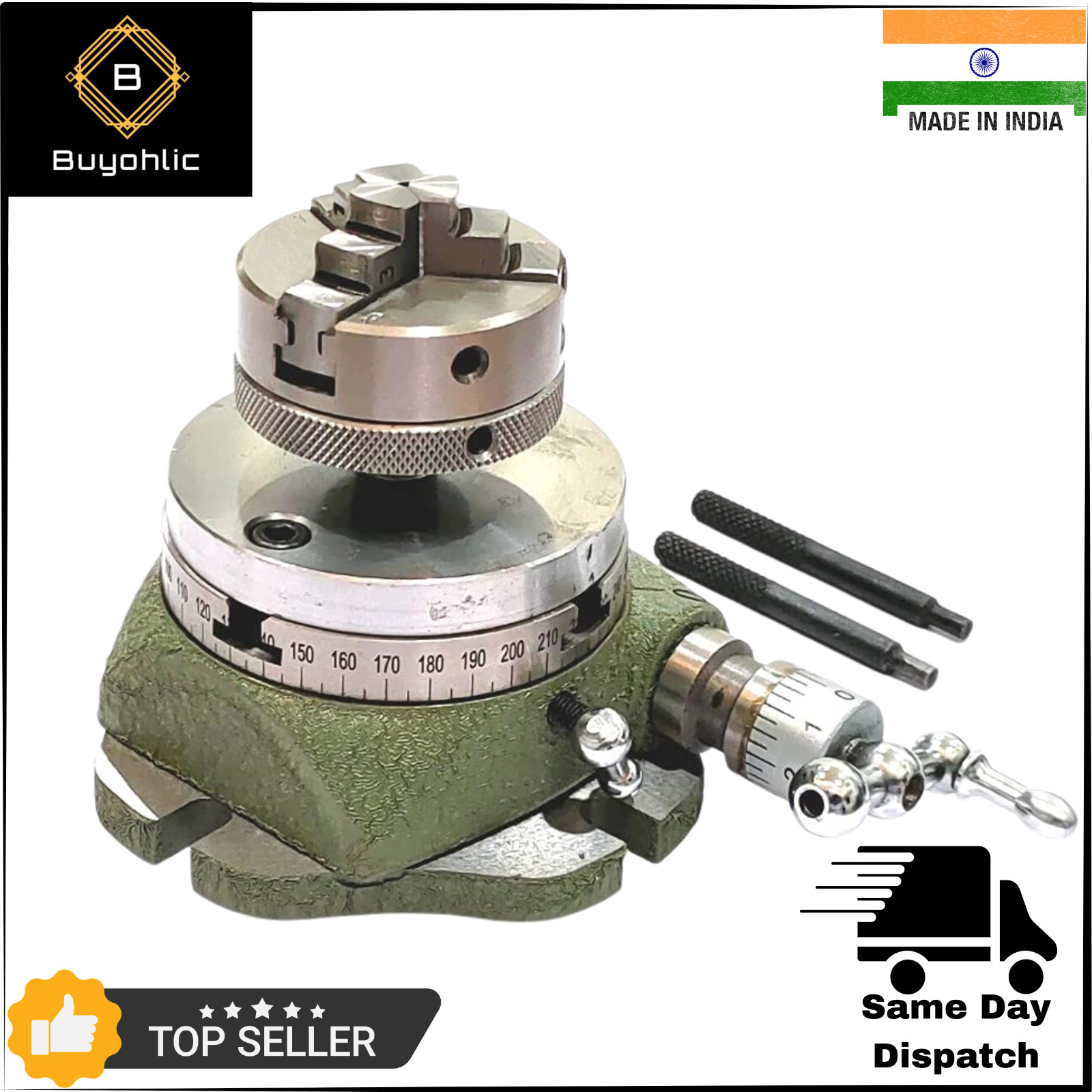 Small Watchmaker 2-3/4" (2.75 Inch) Rotary Table with 50 mm Chuck and Back Plate