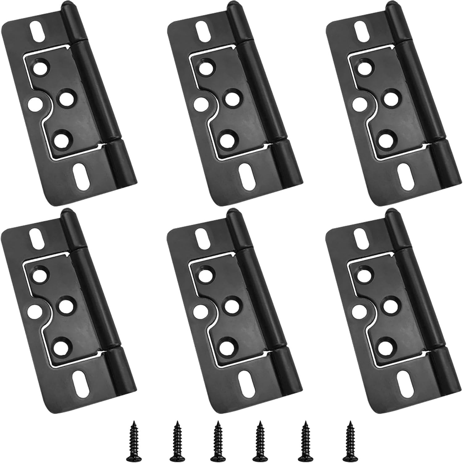 3 Inch Non-Mortise Hinges Iron Door Hinges Black Heavy Duty Smooth Interior D...