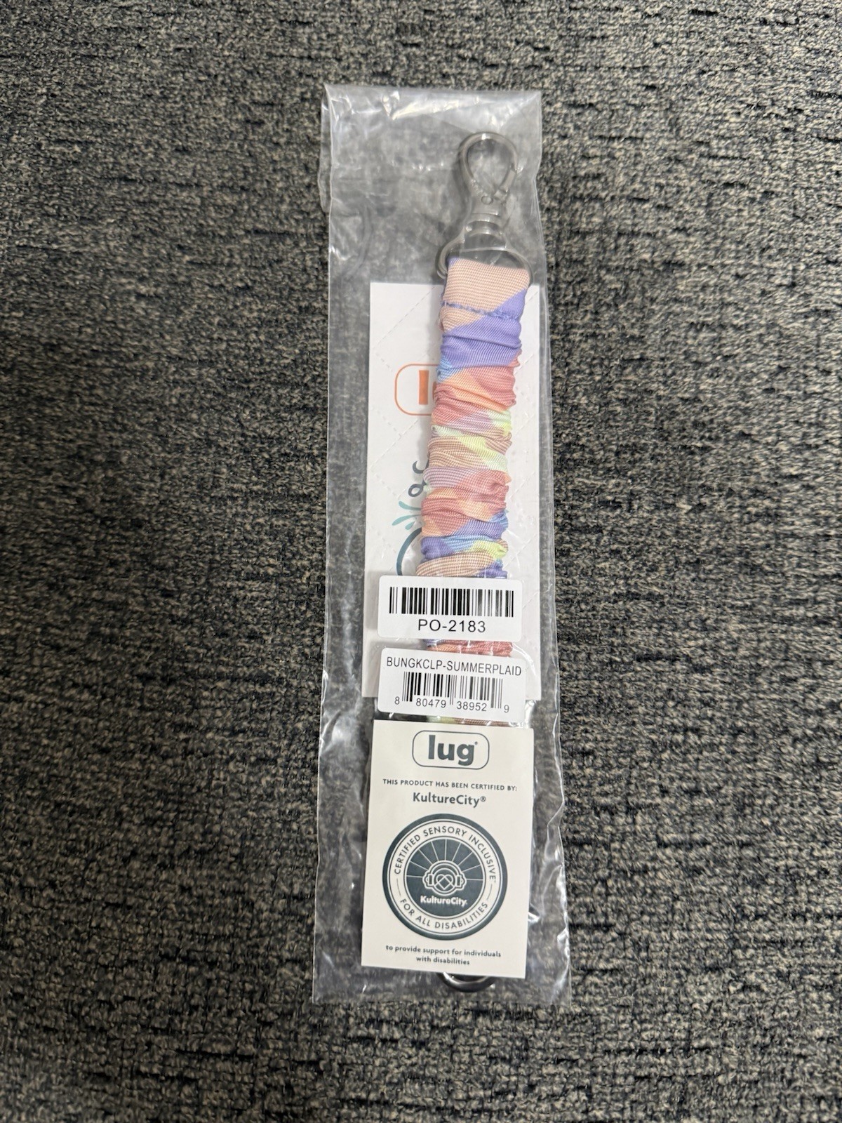 Lug Bungee Key Clip Summer Plaid