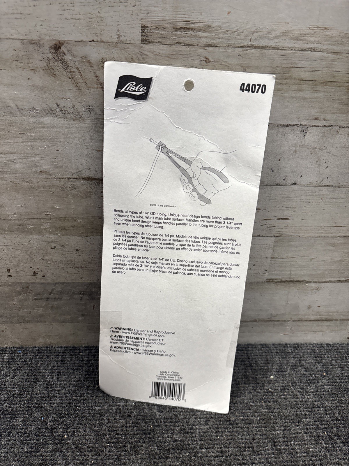 Lisle 44070 Tubing Bender Pliers for 1/4"
