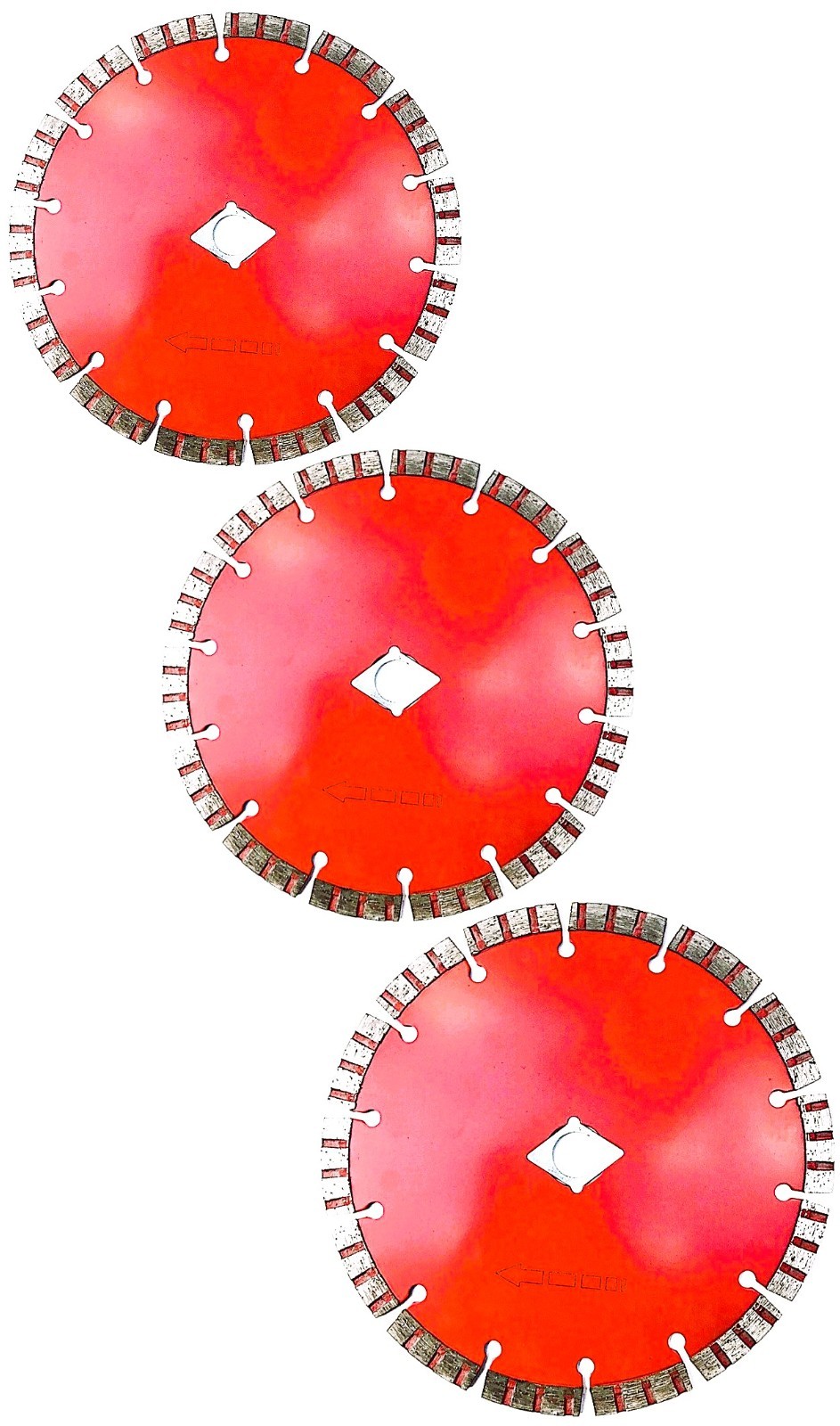 3pk 7-1/4" Segmented Diamond Saw Blades Masonry Concrete Sawing Cutting Dry