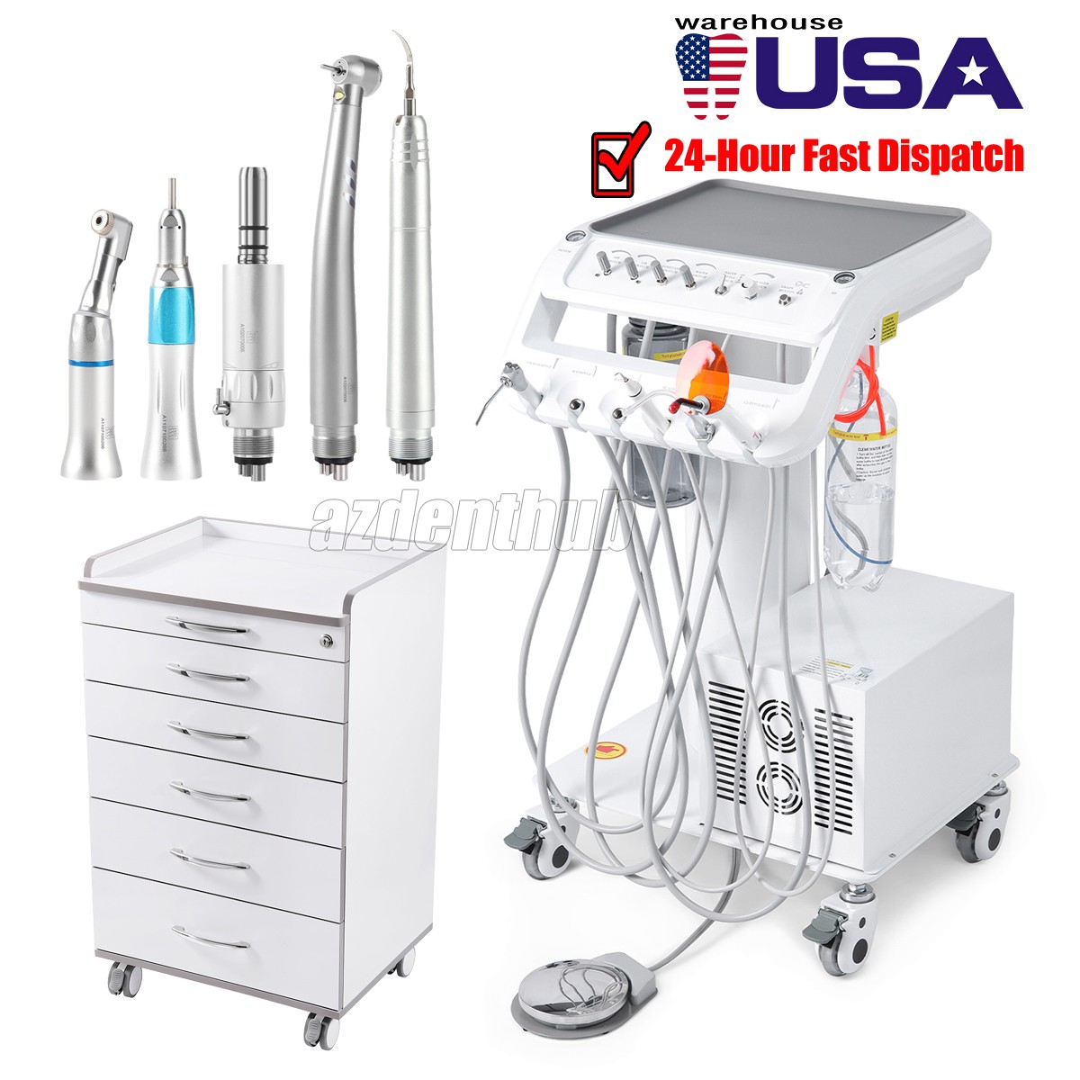 Dental Mobile Delivery Unit Air Compressor/handpiece air scaler/ Mobile cabinet