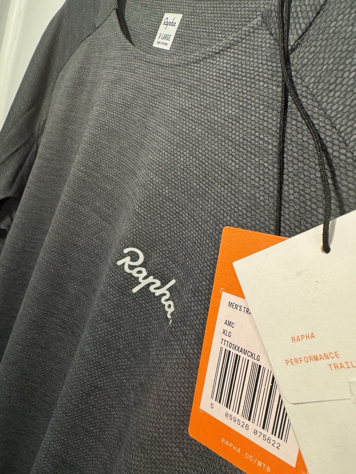 RAPHA MEN'S TRAIL TECHNICAL T-SHIRT Dark Grey/Light Grey Size XL
