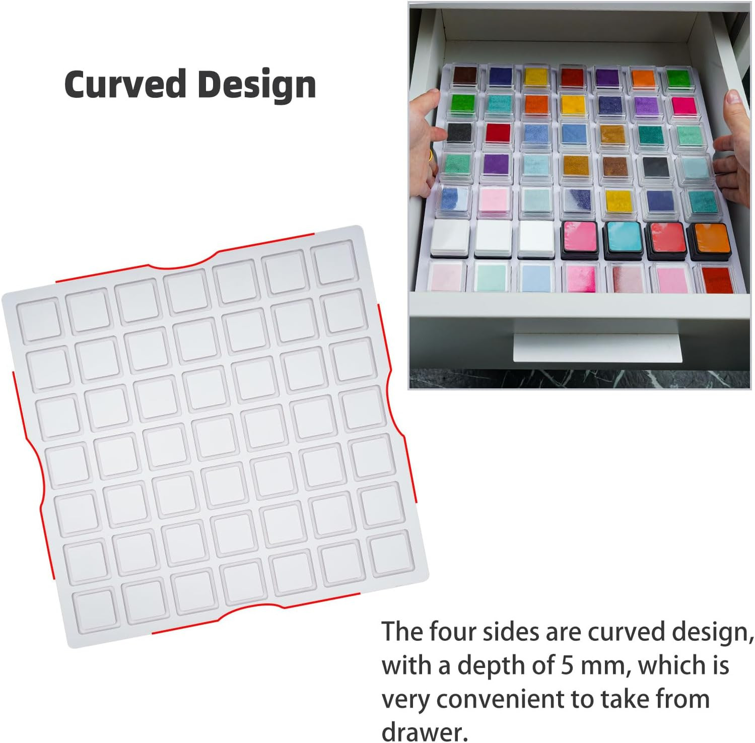 Mini Pad Cube Caddy Tray Mini Size Stamp Pad Storage Tray Stackable Pad Organi