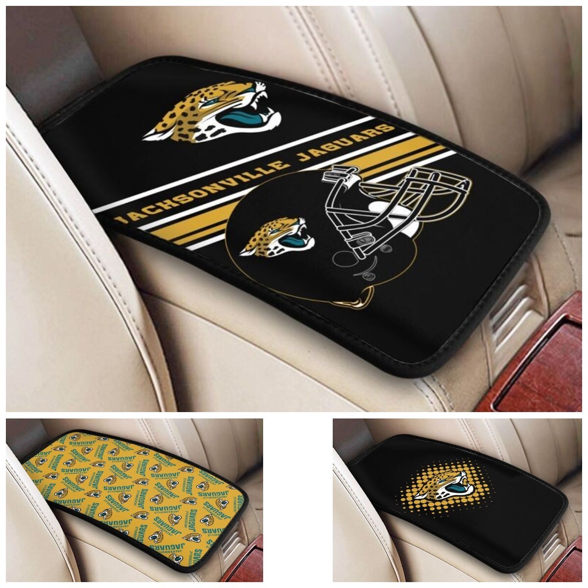 Jacksonville Jaguars Car Armrest Cushion Auto Car Box Cover Center Pad,fans Gift