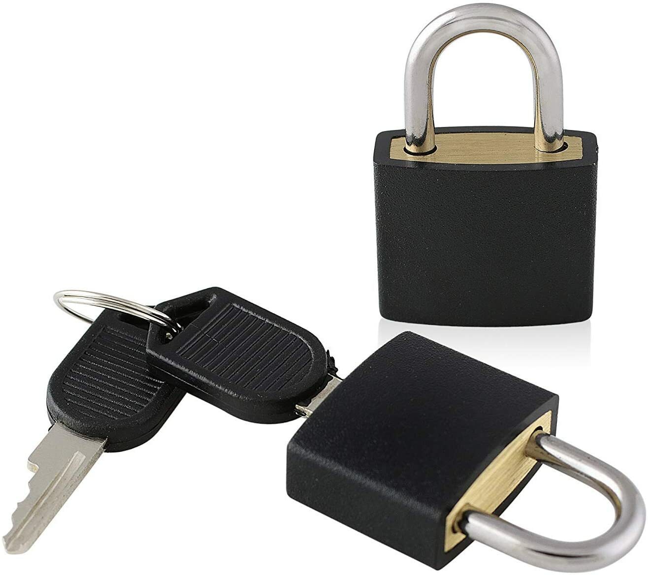 Small Mini Durable ABS Cover Solid Brass Body Individually Keyed Padlock 3 Navy