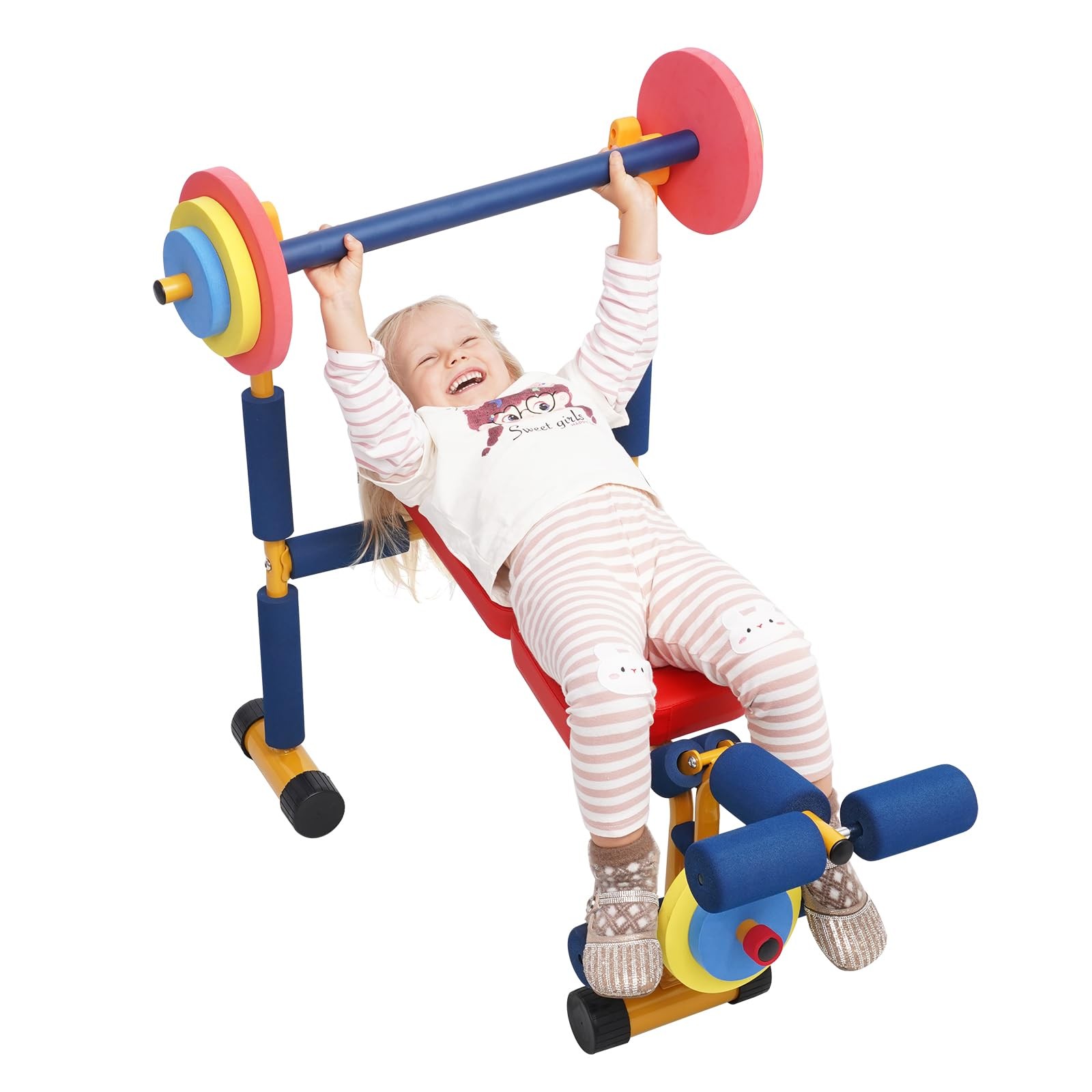 Kids Workout Equipment Weight Bench Set Exercise Indoor Play Gym Toddler - Baby